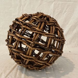 Woven Ball- Lightweight 7" Round Brown Ball- Great Fall Decor
